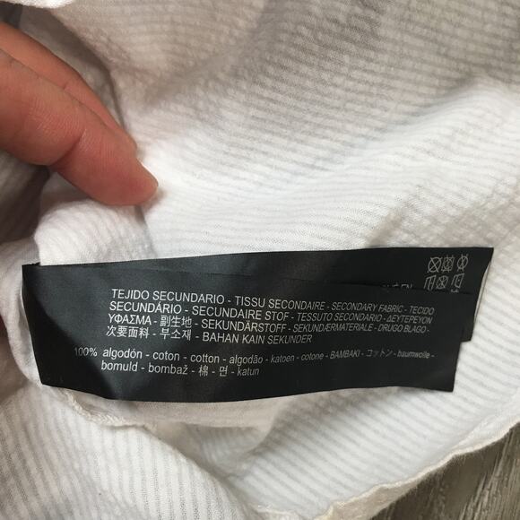 Zara Knit Short Sleeve Switching Navy Blue Shadow Stripe White S Ladies - Picture 4 of 9